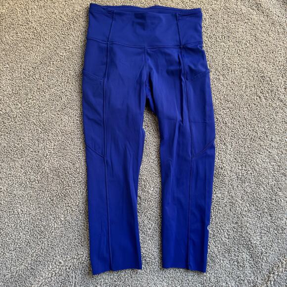 EUC Lululemon Fast and Free Crop II 19" *Non-Reflective - Larkspur Size 4 - Picture 1 of 11